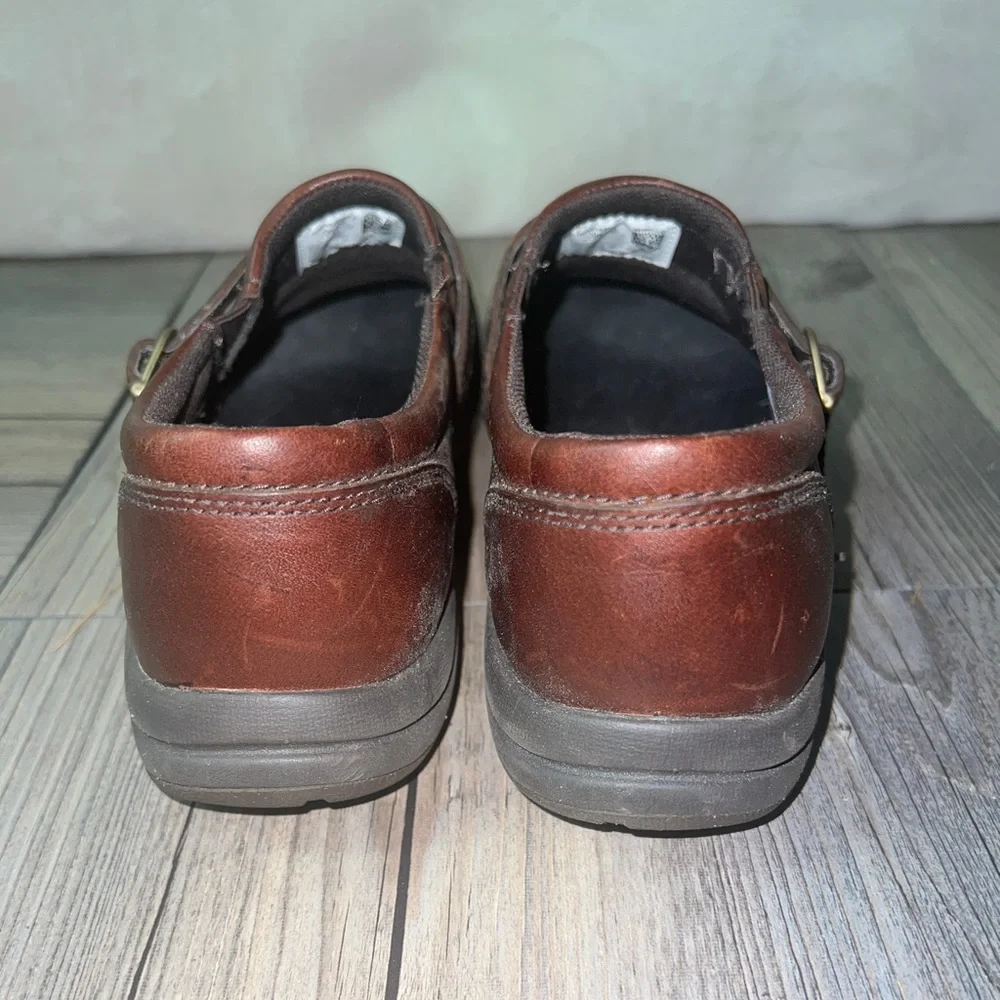 Merrell Women’s Woodbury Buckle Brown Leather Slip-On size 8.5 Select Grip Shoes - Picture 4 of 8